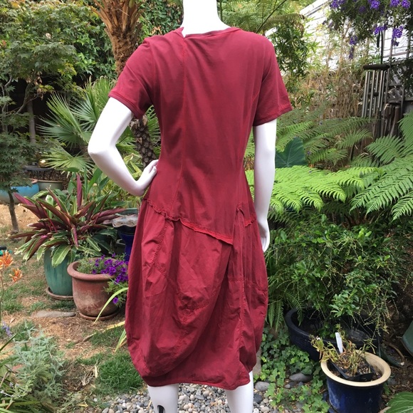 RUNDHOLZ Tulip-Skirted Dark Red Dress NWOT - Picture 3 of 8